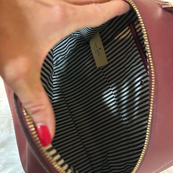 Kate Spade Pebbled Leather Backpack Burgundy bag - Picture 11 of 12